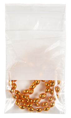 Clear Resealable Wholesale Plastic Shopping Bags with White Block
