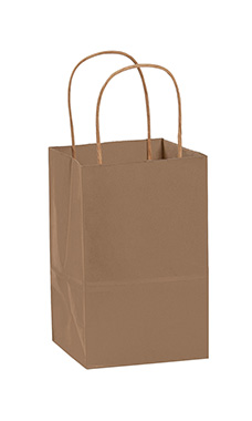 Small Natural Kraft Paper Shopping Bags - Case of 250 Small Natural Kraft Paper Shopping Bags - Case of 250