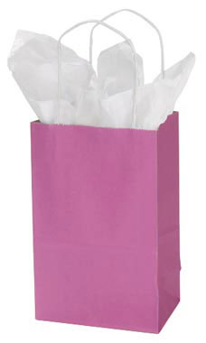 Small Shocking Pink Paper Shopping Bag Small Shocking Pink Paper Shopping Bag
