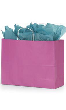 Large Magenta Paper Shopping Bags - Case of 100 Large Magenta Paper Shopping Bags - Case of 100