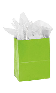 Medium Lime Green Paper Shopping Bags - Case of 100 Medium Lime Green Paper Shopping Bags - Case of 100