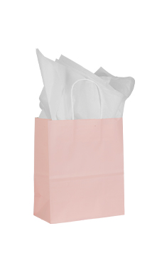 Medium Pink Paper Shopping Bags - Case of 100
