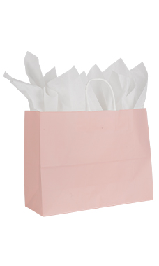 Large Pink Paper Shopping Bags - Case of 100 Large Pink Paper Shopping Bags - Case of 100