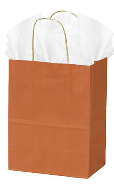Orange Kraft Paper Shopping Bags - 8" x 4" x 10" Orange Kraft Paper Shopping Bags - 8" x 4" x 10"