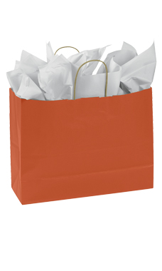 Orange Kraft Paper Shopping Bags - 16" x  6" x 12"