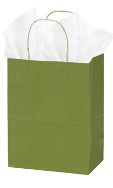 Green Kraft Paper Shopping Bags - 8" x 4" x 10" Green Kraft Paper Shopping Bags - 8" x 4" x 10"