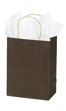 Chocolate Kraft Paper Shopping Bags - 8" x 4" x 10" Chocolate Kraft Paper Shopping Bags - 8" x 4" x 10"
