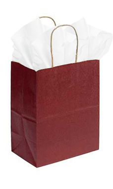 Brick Red Kraft Paper Shopping Bags - 8" x 4" x 10" Brick Red Kraft Paper Shopping Bags - 8" x 4" x 10"