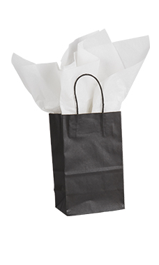Black Kraft Paper Shopping Bags - 5 1/4" x 3 1/2" x 8 1/4" Black Kraft Paper Shopping Bags - 5 1/4" x 3 1/2" x 8 1/4"