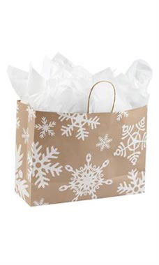 Large Giant Snowflake Paper Shopping Bags - Case of 100 Large Giant Snowflake Paper Shopping Bags - Case of 100