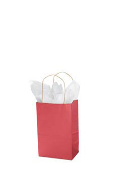 Small Red Paper Shopping Bags - Case of 100 Small Red Paper Shopping Bags - Case of 100