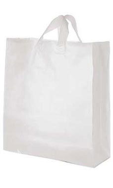 Jumbo Clear Frosted Plastic Shopping Bag Jumbo Clear Frosted Plastic Shopping Bag