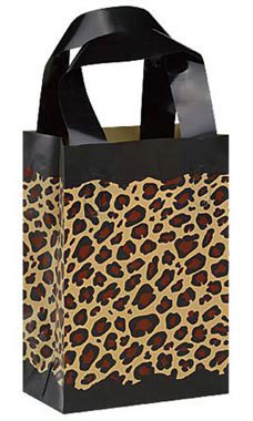 Small Frosted Leopard Print Plastic Bags with Handles Small Frosted Leopard Print Plastic Bags with Handles