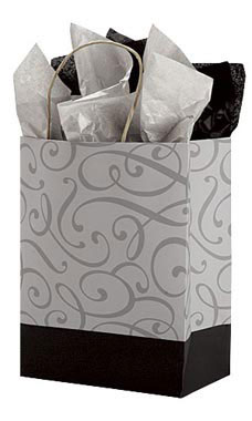 Medium Black & Silver Paper Shopping Bag Medium Black & Silver Paper Shopping Bag