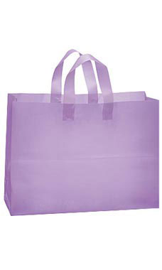 Large Lavender Frosted Plastic Shopping Bag