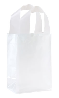 Small Clear Frosted Plastic Shopping Bag