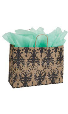 Distressed Damask Paper Shopping Bag Distressed Damask Paper Shopping Bag
