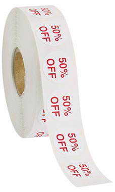 50% Off Self-Adhesive Discount Labels