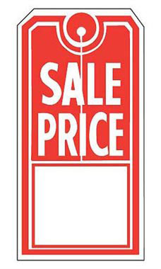 Red/White Slit Sale Price Tag