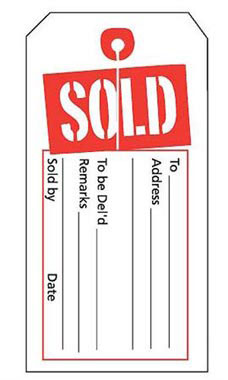 Red/White Sold Slit Price Tags Red/White Sold Slit Price Tags