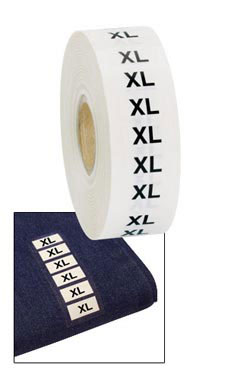"XL" Wrap Around Size Labels