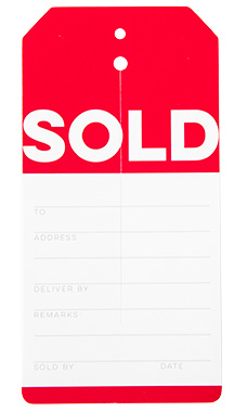 Red Modern Sold Slit Tags Red Modern Sold Slit Tags