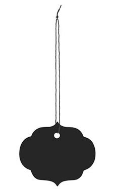 Large Strung Ornate Oval Black Tags