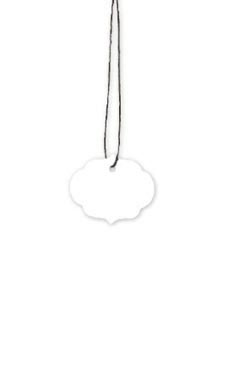 Small Strung Ornate Oval White Tags
