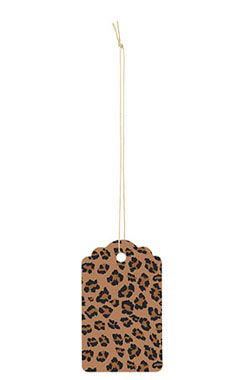 Large Strung Scalloped Brown Leopard Tags