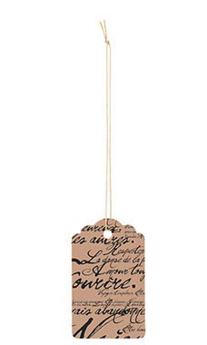 Large Strung Scalloped Paris Script Tags Large Strung Scalloped Paris Script Tags