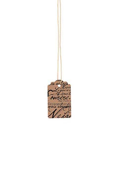 Small Strung Scalloped Paris Script Tags Small Strung Scalloped Paris Script Tags