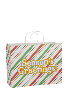 Large - Season's Greetings Paper Shopping Bags - Case of 100 Large - Season's Greetings Paper Shopping Bags - Case of 100