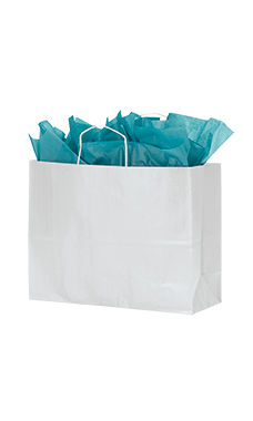 Large - White Kraft Paper Shopping Bags - Case of 25 Large - White Kraft Paper Shopping Bags - Case of 25