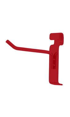 Made to Order 4" Wire Grid Peg Hook - Berry Red