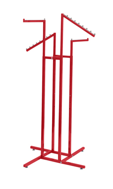 Made to Order Berry Red 4-Way Rack with Straight and Slant Arms Made to Order Berry Red 4-Way Rack with Straight and Slant Arms