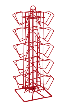 Made to Order Berry Red 20-Pocket Countertop Postcard Rack Made to Order Berry Red 20-Pocket Countertop Postcard Rack