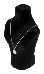 Black Flocked Jewelry Bust