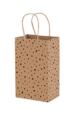 Small (Rose) - Modern Dot Paper Shopping Bags - Case of 100