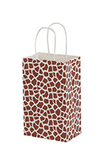 Small - Giraffe Print Paper Shopping Bags - Case of 100