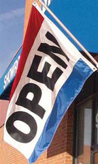 Double Sided Open Flag