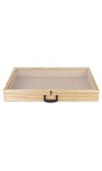 36 inch Portable Natural Pine Wood Countertop Display Case