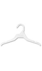 Sloped Shoulder White Plastic Children's Dress Hangers
