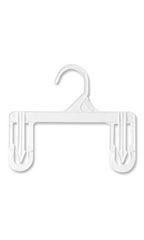 8 inch White Children's Plastic Skirt and Pants Hangers