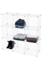 3 x 3 White Wire Storage Cubes