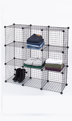 3 x 3 Black Wire Storage Cubes
