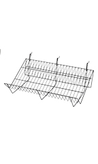 24 x 12 x 6 inch Black Downslope Grid Shelf for Slatwall & Wire Grid