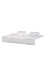 4 x 10 inch Clear Acrylic Shelf with Sign Holder for Slatwall