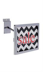 Rectangular Chrome Faceout Sign Holder for Slatwall