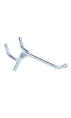 2 inch Chrome Peg Hook for 1/8 inch or 1/4 inch Pegboard