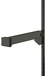 12 inch Black Dimensional Hangrail Bracket for Slotted Standard - ½ inch slots 1 inch on center